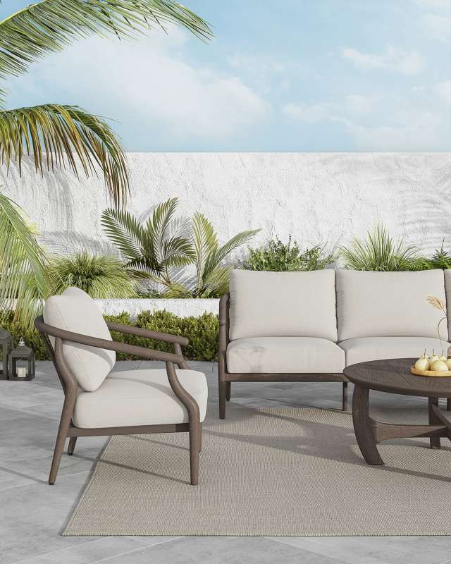 Ming Outdoor Club Chairs, Set of 2